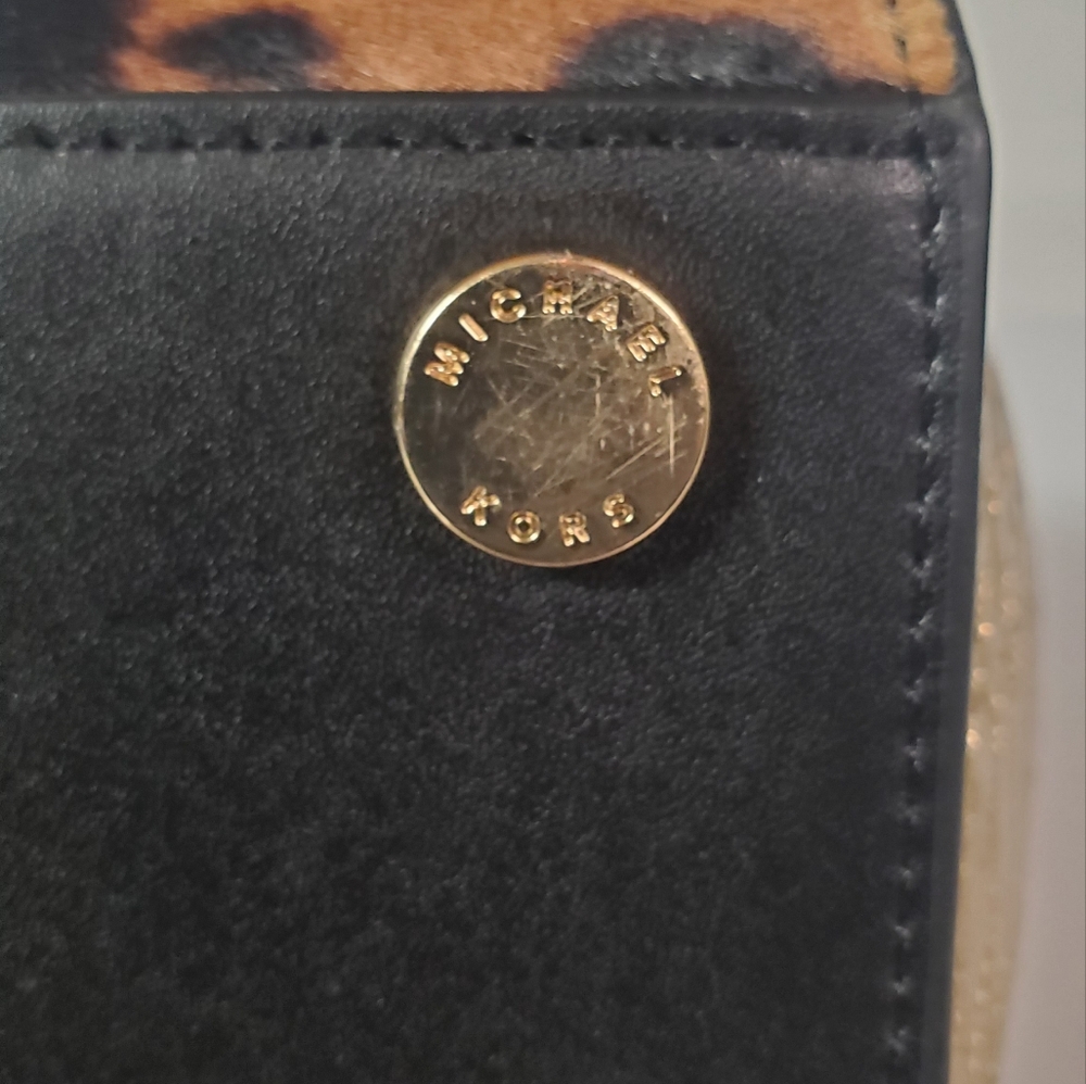 Michael Kors Leopard Print and Gold Tote Bag - Picture 14 of 14